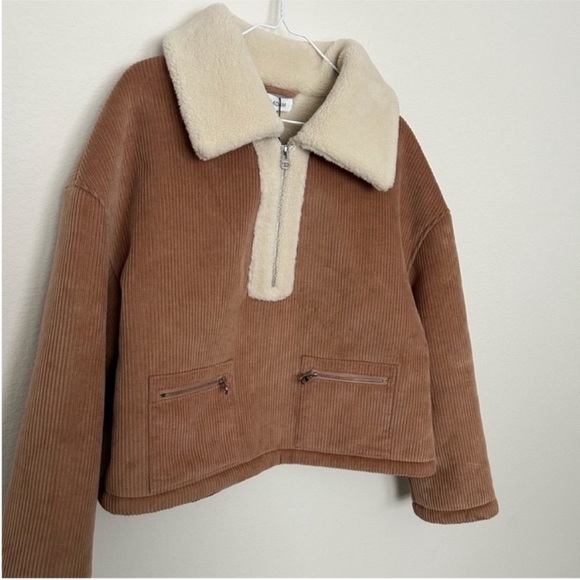 Naadam Vegan Shearling Quarter Zip Jacket NWT - Picture 6 of 11